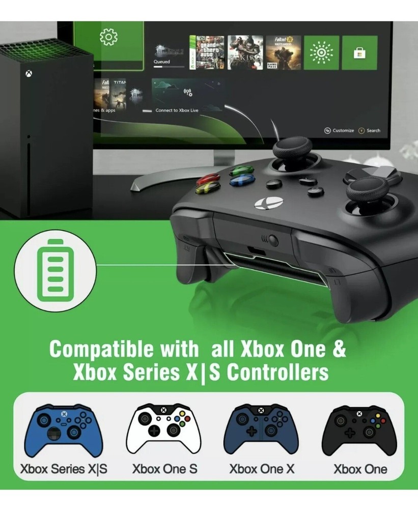 Charging Dock& Rechargeable Battery Pack for Xbox One Xbox Series X|S Controller