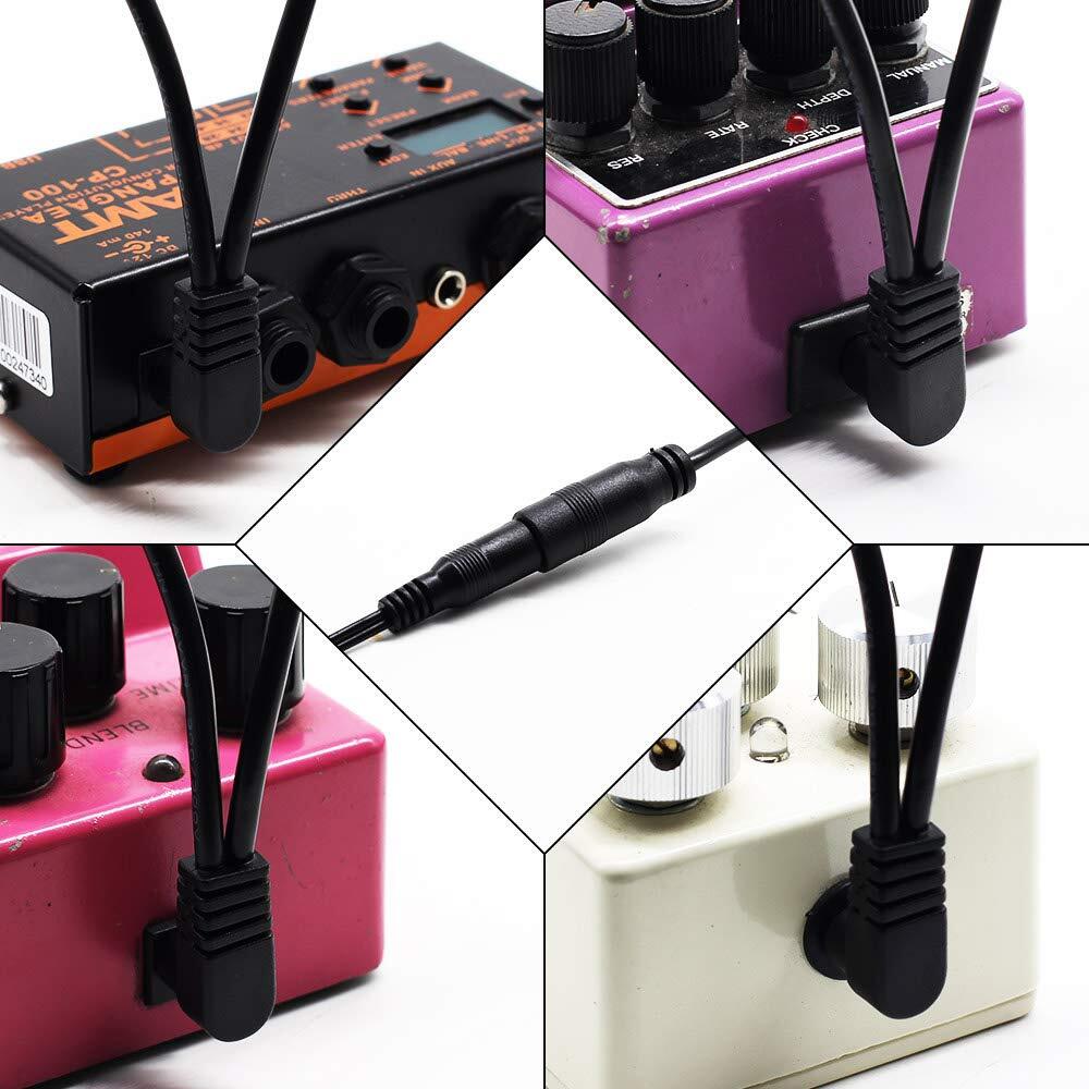 5-Way Daisy Chain Power Cable for Guitar Effects Pedals - Right Angle Plug