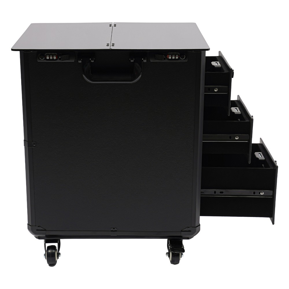 Rolling Makeup Case, Makeup Case with 4 Universal Wheels Combination Lock