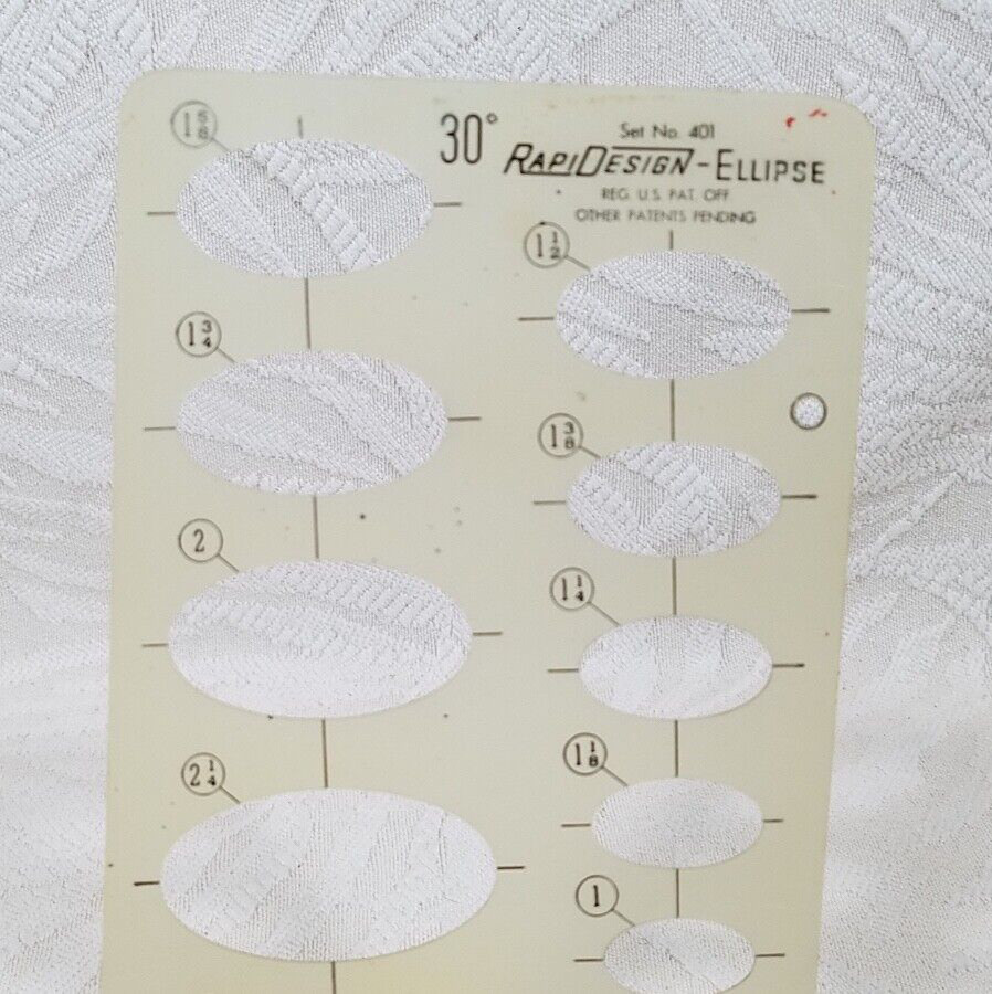 BEROL RAPIDESIGN #401 30° TEMPLATE ENGINEERING DRAFTING ARCHITECT TOOL GUIDE