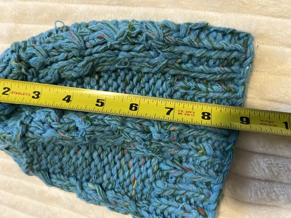 Cable Knit Turtleneck Sweater Teal Blue