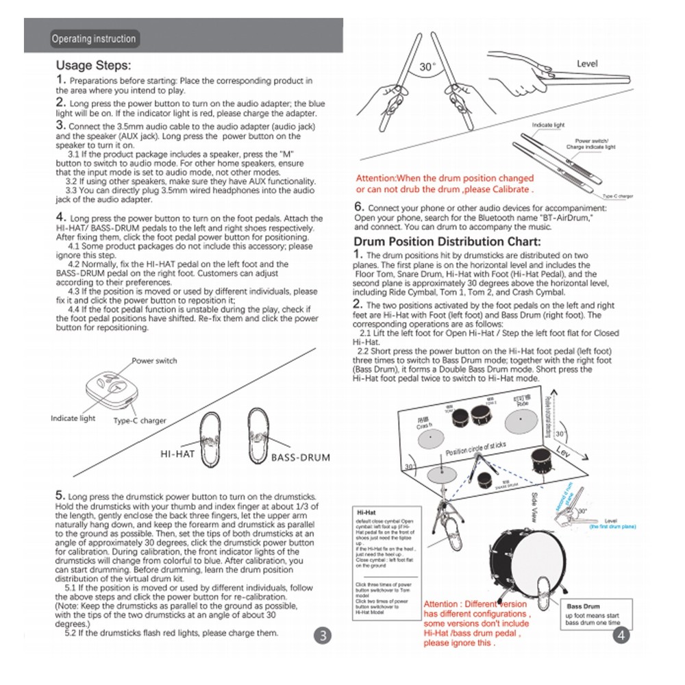˜Virtual Drum Kit Portable Virtual Reality Drum Set Electronic Drum Set