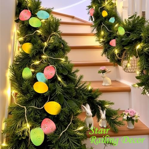 Easter Day Light String Lights Battery Operated with Timer 5.4Ft 10LED Egg