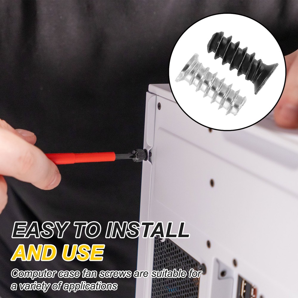 100Pcs M5 x 12mm Phillips Head Computer Case Fan Screws Kit, Silver/Black