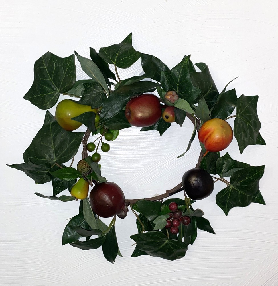 Artificial Fruit Wreath Berries Apples Pears