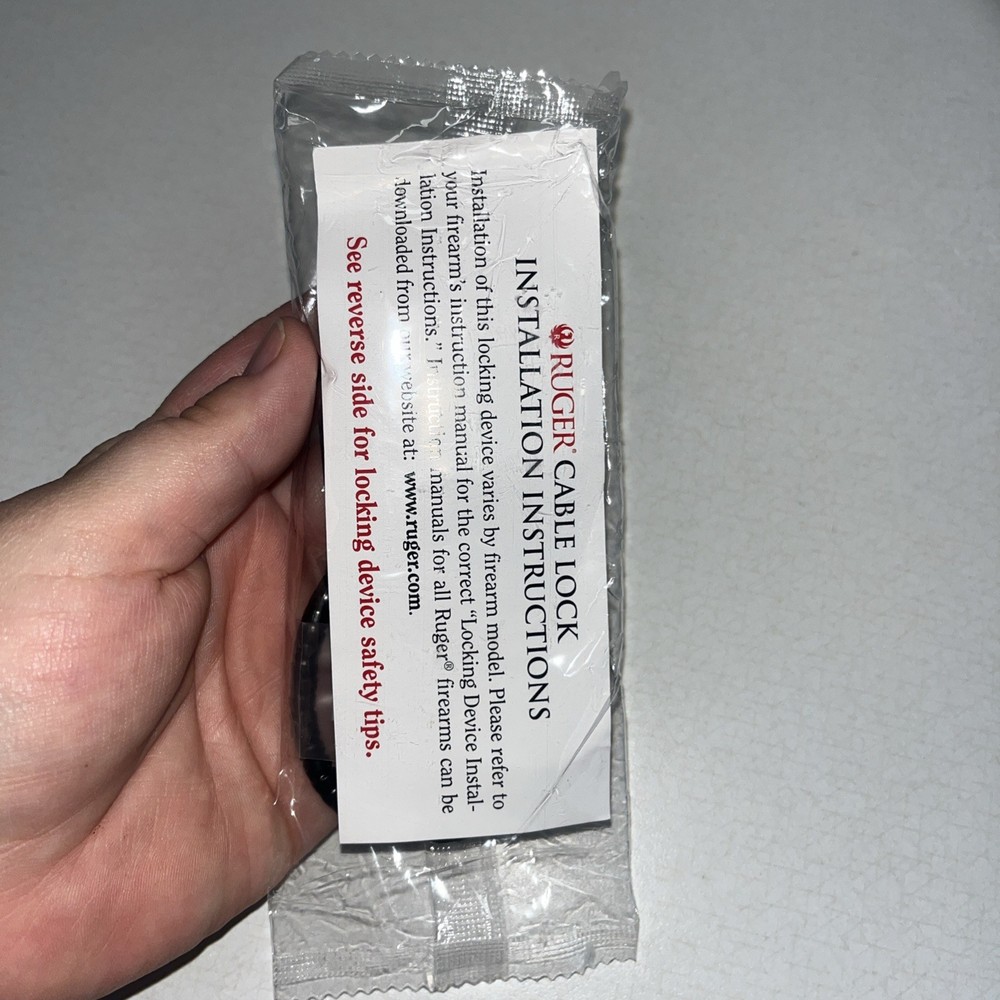 Ruger Black Cable Firearm Trigger lock, New In Original Packaging with Two Keys