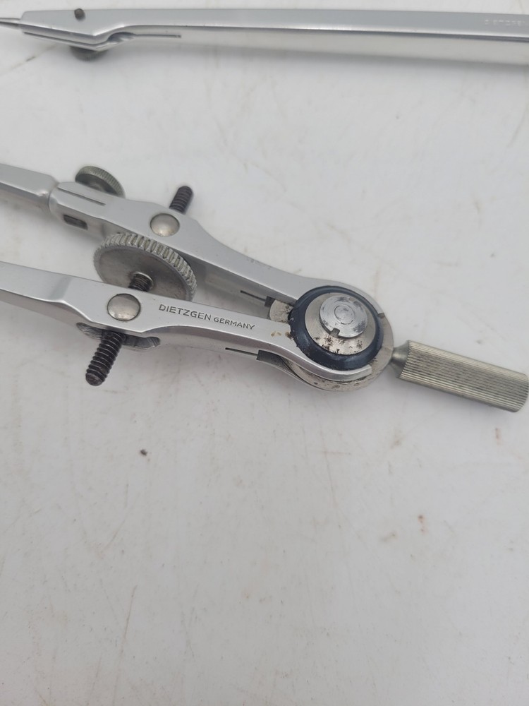 Vintage Dietzgen Germany Drafting Compass Set Case Architect Engineering Alliet