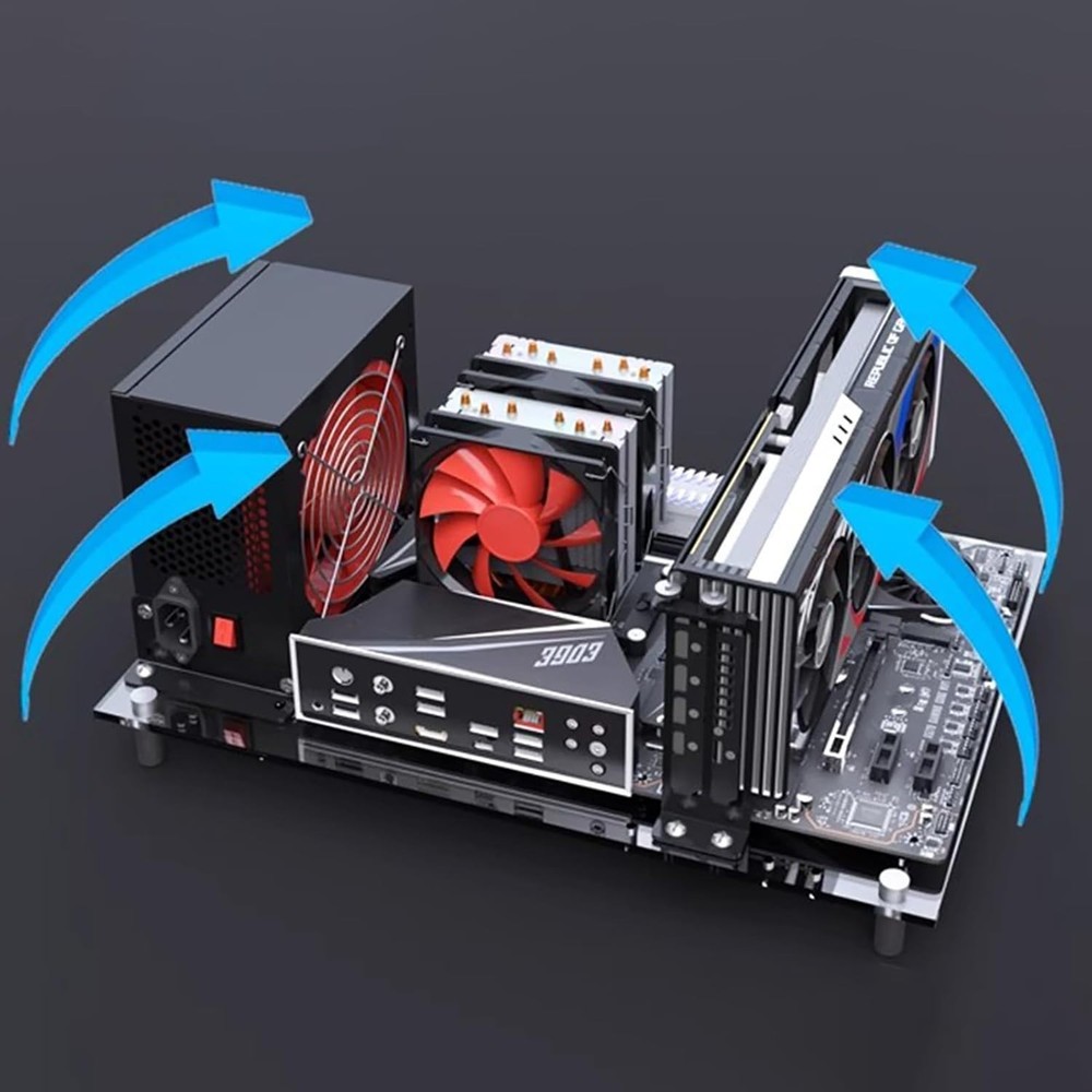 PC Test Bench Open Frame Computer Case DIY PC Case, Support ATX/M‑ATX/ITX Mother