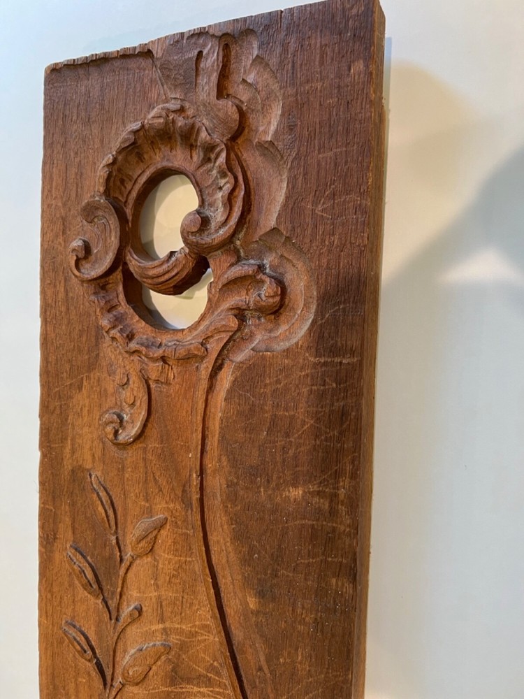 salvaged antique carved board