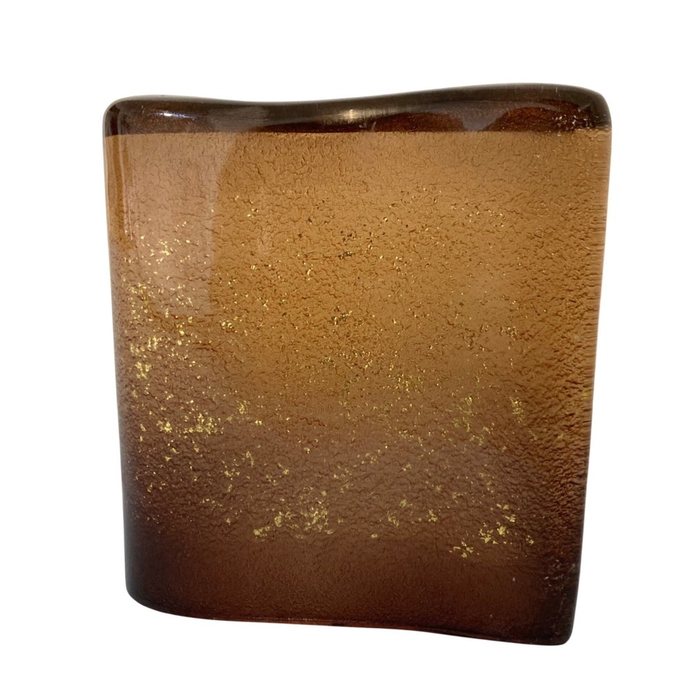 Croscill Gold-Flecked Amber Colored Square Tissue Holder