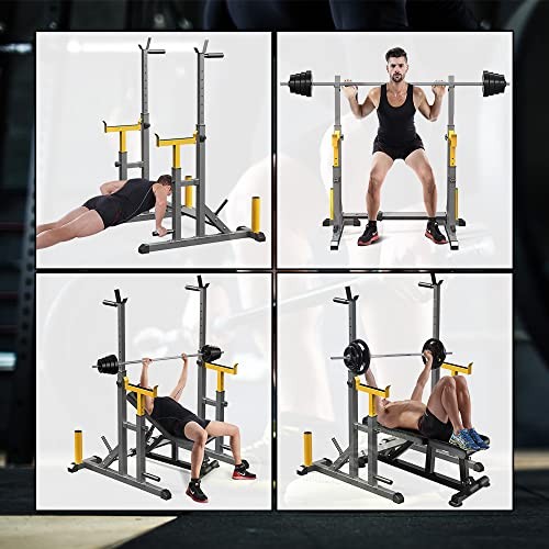 Adjustable Squat Rack,Multi-Function Barbell Rack for Weight Load 690LBS