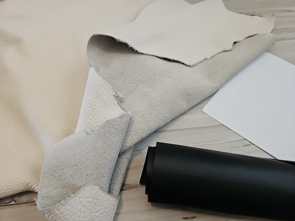 5-6oz BUFFALO IVORY WHITE LEATHER HIDE FLOATER SIDE SHEET,PANEL SOFT 27+sqf SOFT