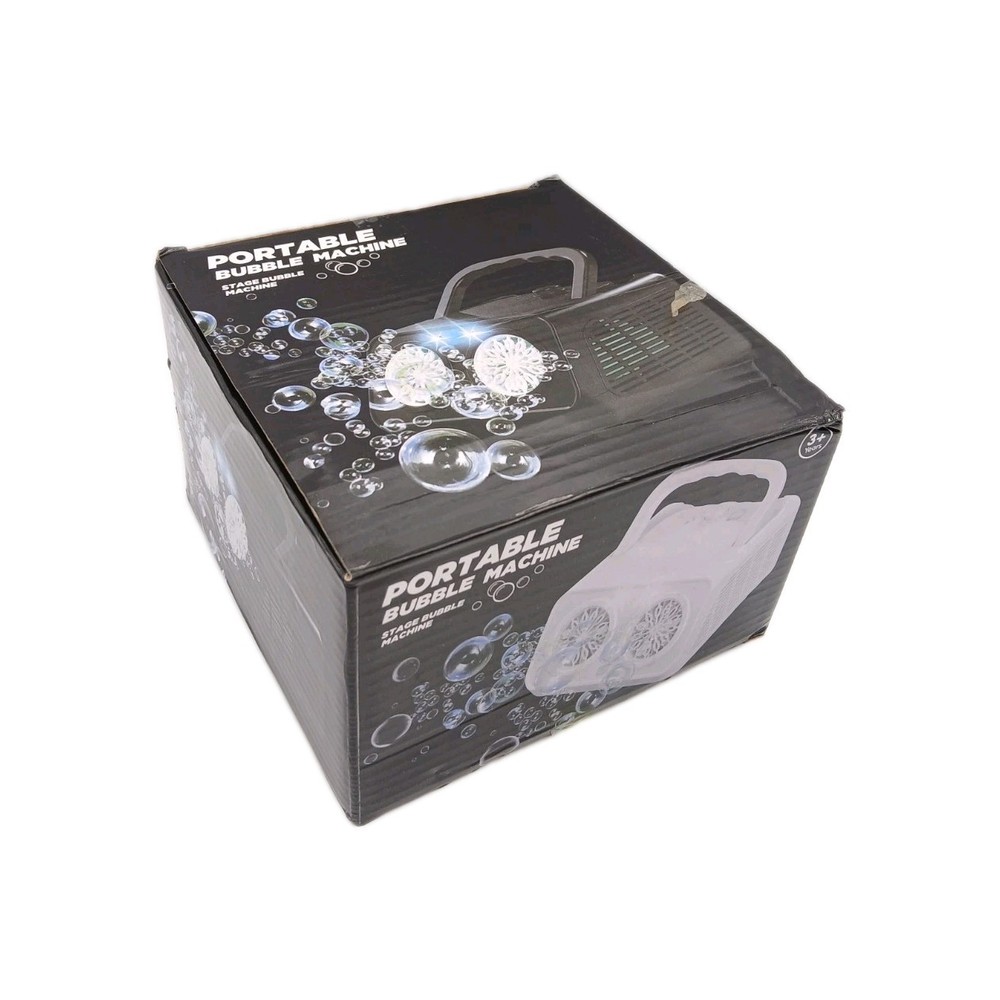 Automatic Portable Black Stage Bubble Machine Blower w/2 Fans