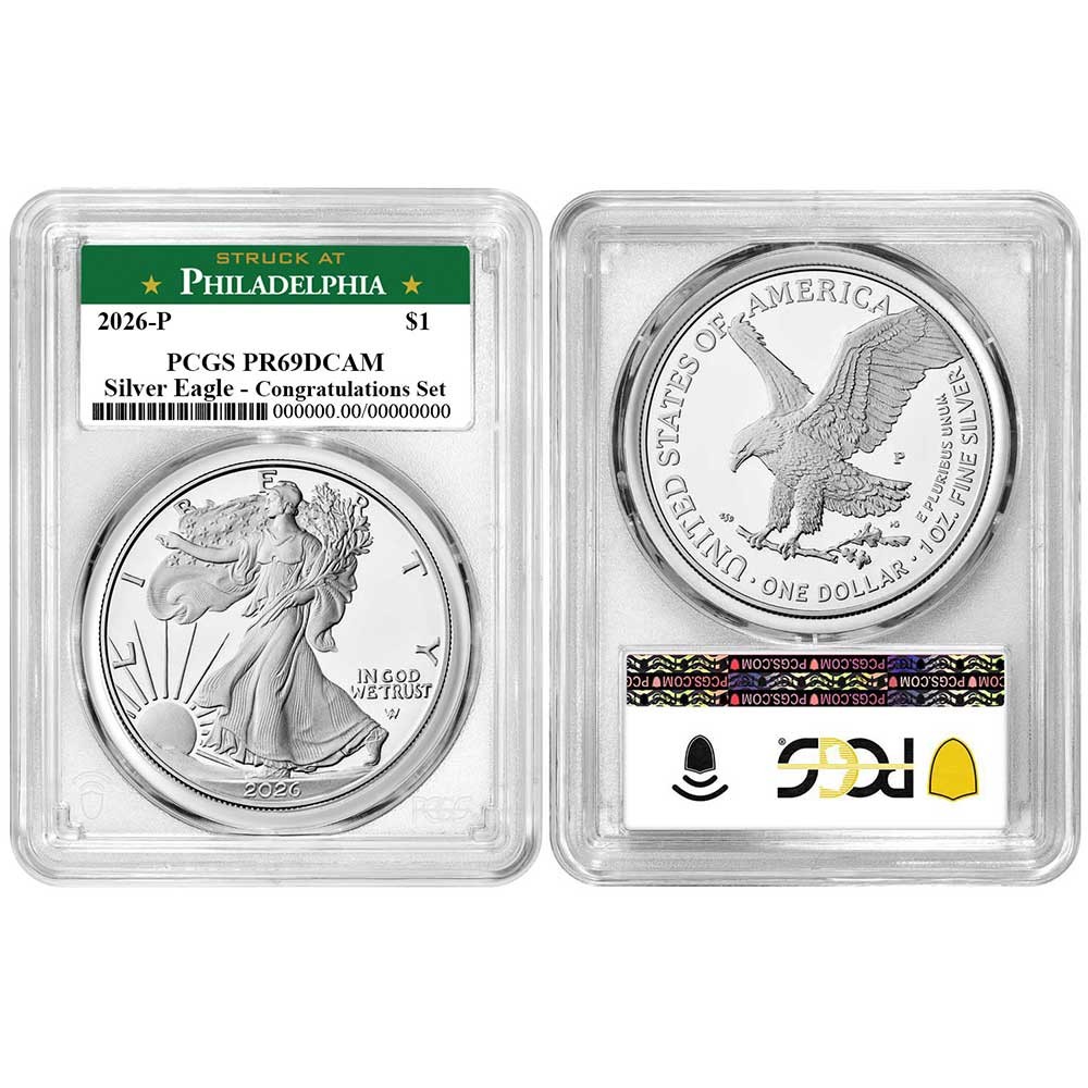 Presale - 2026-P Proof $1 American Silver Eagle Congratulations Set PCGS
