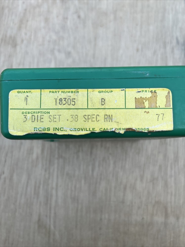 RCBS .38 SPECIAL RELOADING DIE SET OF THREE