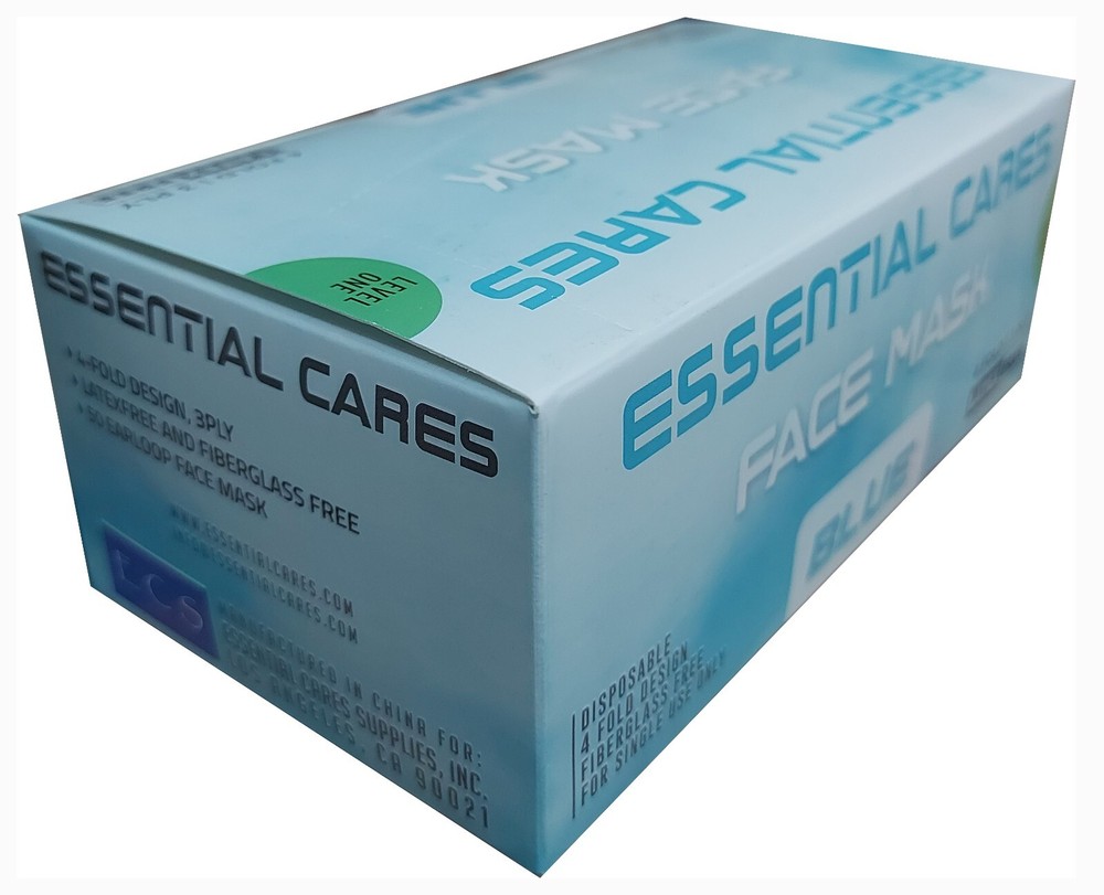 Disposable Facemask Earloop 3-Ply, 50Pcs, Blue, ECS