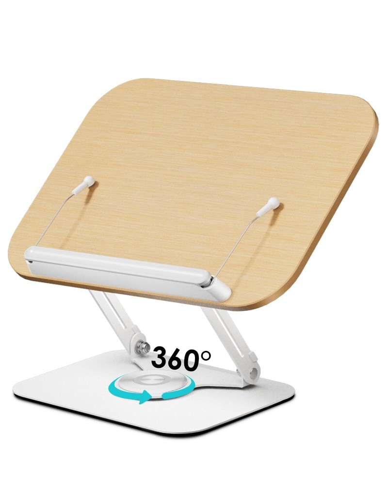 Book Stand for ReadingBook Holder Height&Angle Adjustable 360° Rotating Base ...