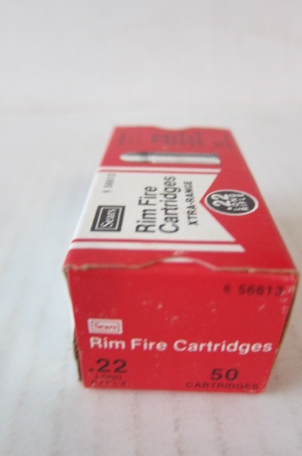 Vintage Sears 22 Long Rifle Extra-Range Empty Ammo Box & Insert