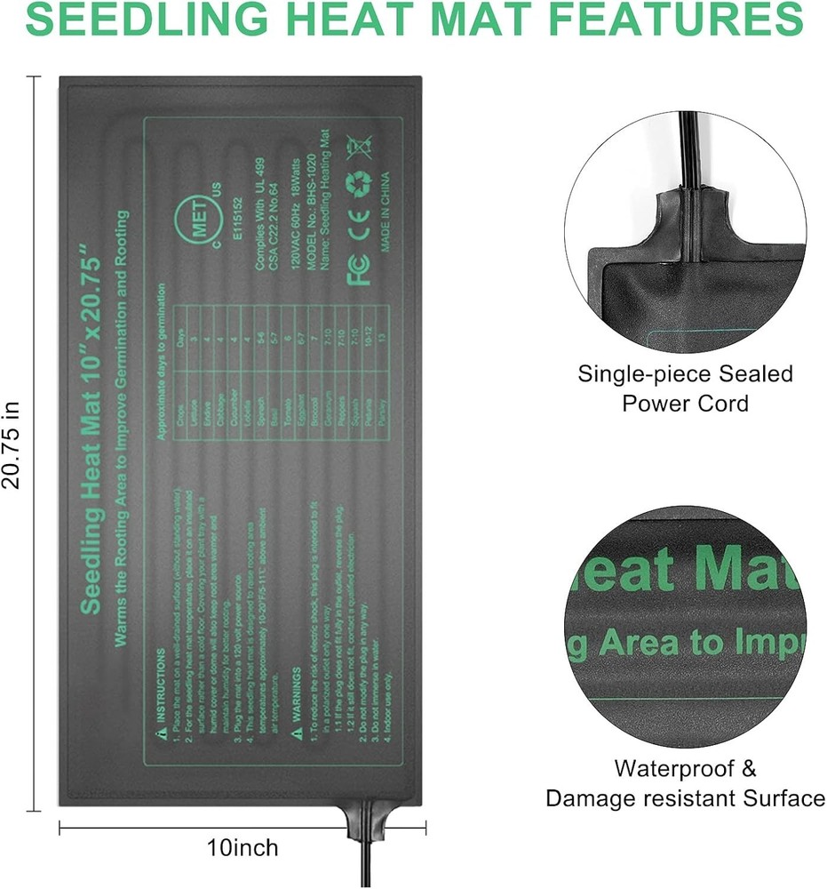 Consistent Heating Mats for Indoor Seed Starting, Fermentation & Terrariums