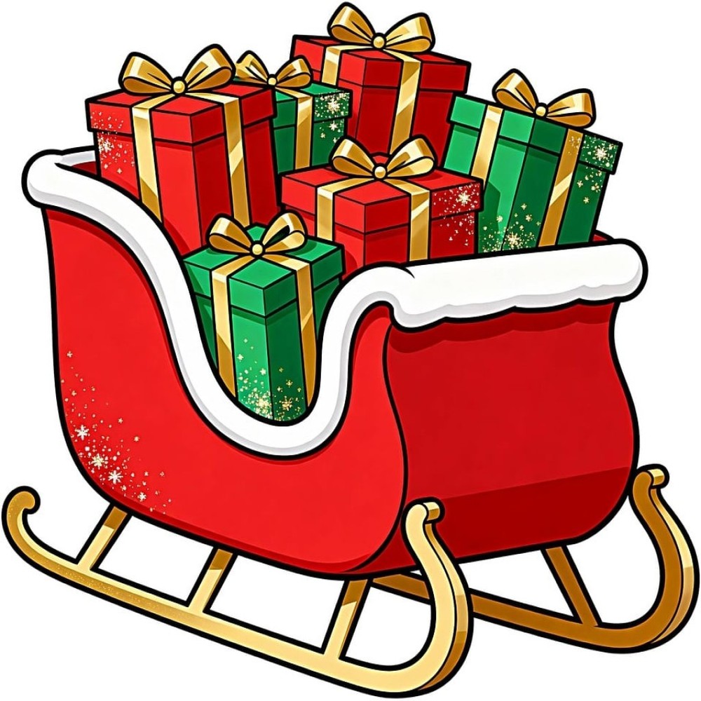30 Custom Christmas Gift Sleigh Personalized Address Labels