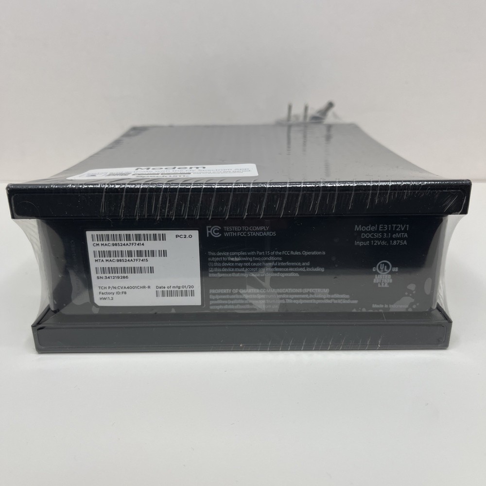 Spectrum Internet Cable Modem Model E31T2V1 DOCSIS 3.1 eMTA