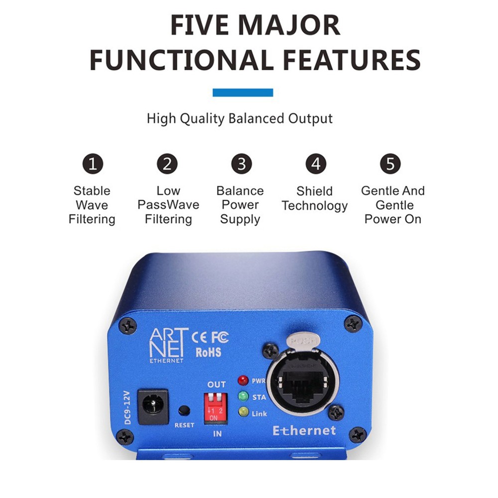 ArtNet To DMX Controller Bi-directional ArtNet DMX Ethernet Lighting Controller
