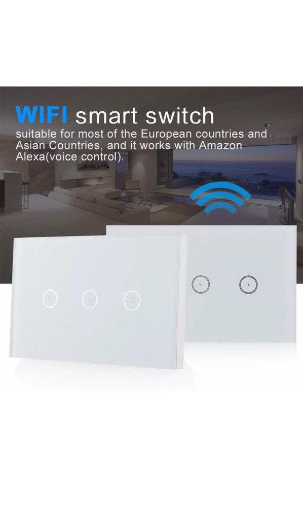 Smart WIFI Light Switch In Wall Works with Amazon Alexa Google Home Android IOS