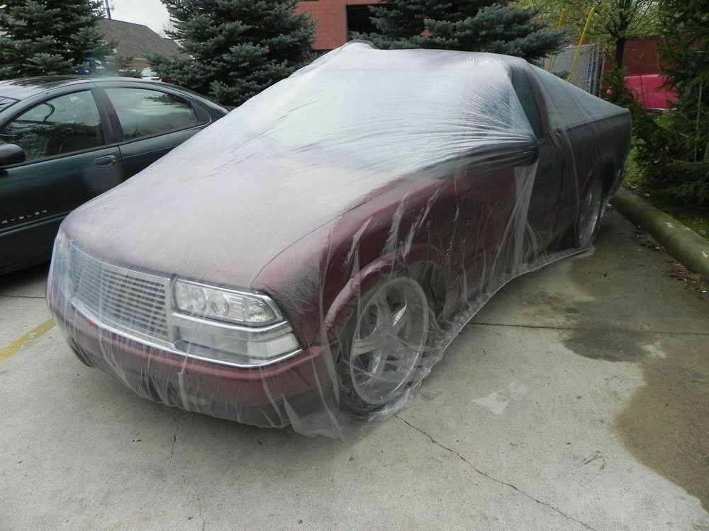Clear Plastic Disposable Car Cover Temporary Universal Garage Rain Dust 1 Pack