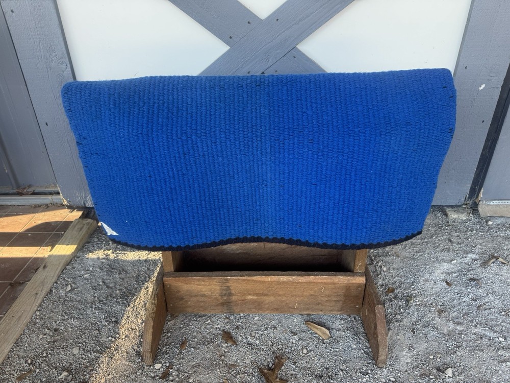 Reversible Black And Blue Western Saddle Blanket
