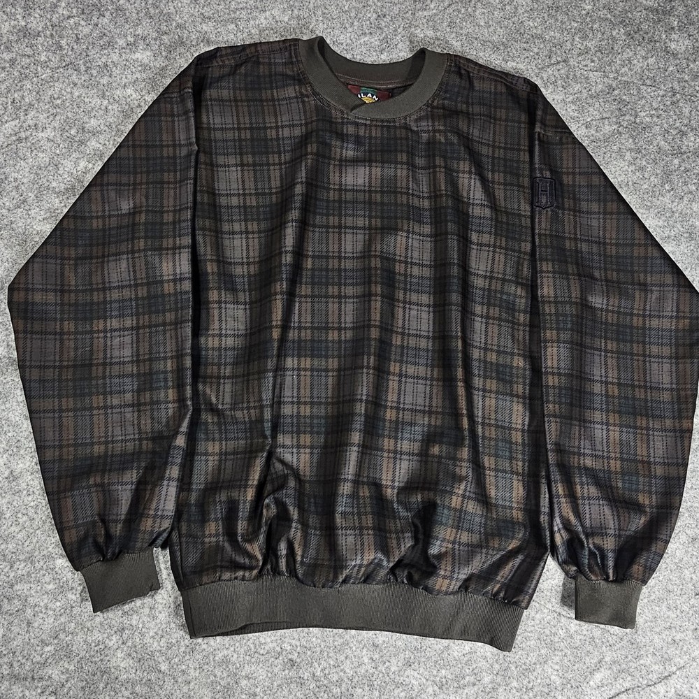 Highlander Pullover Windbreaker Jacket Mens M Plaid Multicolor L/S
