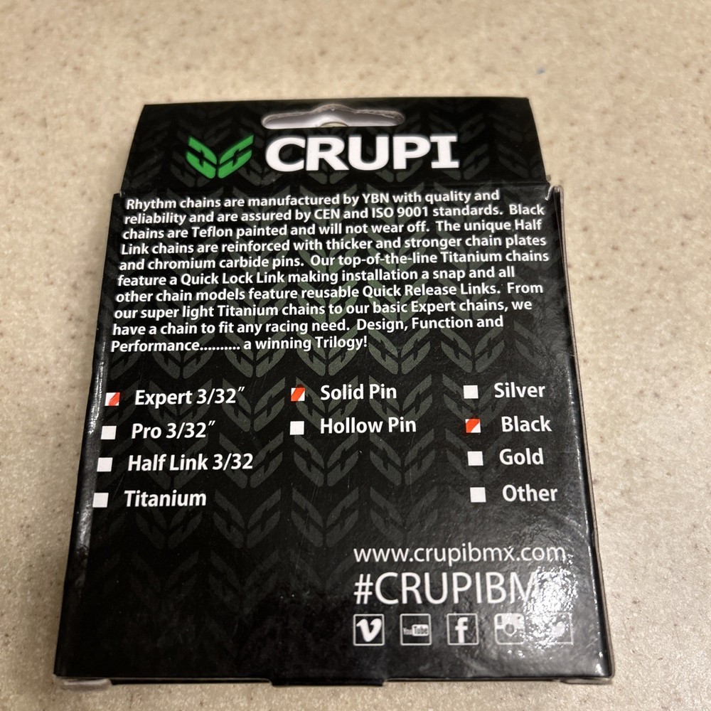 Crupi BMX Rhythm Expert Full Link Chain Black