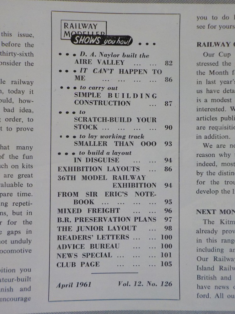 Railway Modeller 1961 April V12 #126 INCLUDES CAB CONTROL BOOK