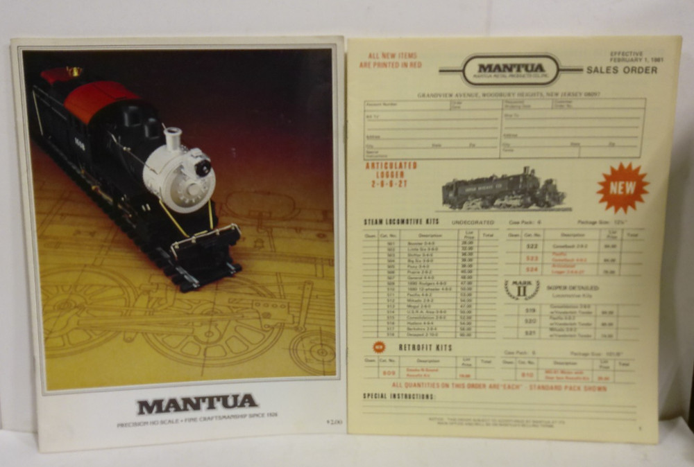 1981 MANTUA Model Train Catalog & Sales Order Form