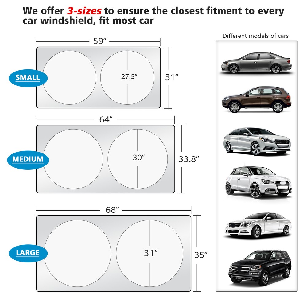 Fit For Chrysler Windshield Cover Sun Visor Shade Front Window UV Car Shade
