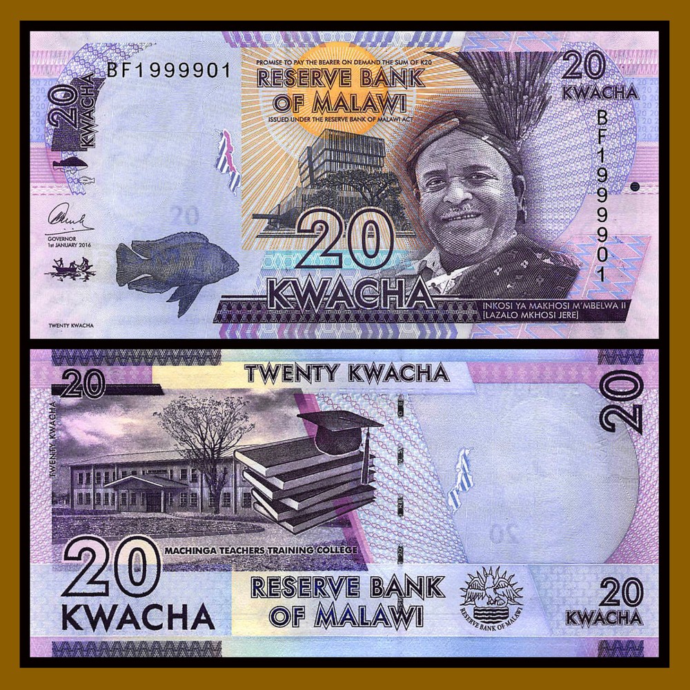 Malawi 20 Kwacha, 2016 P-63 New Unc