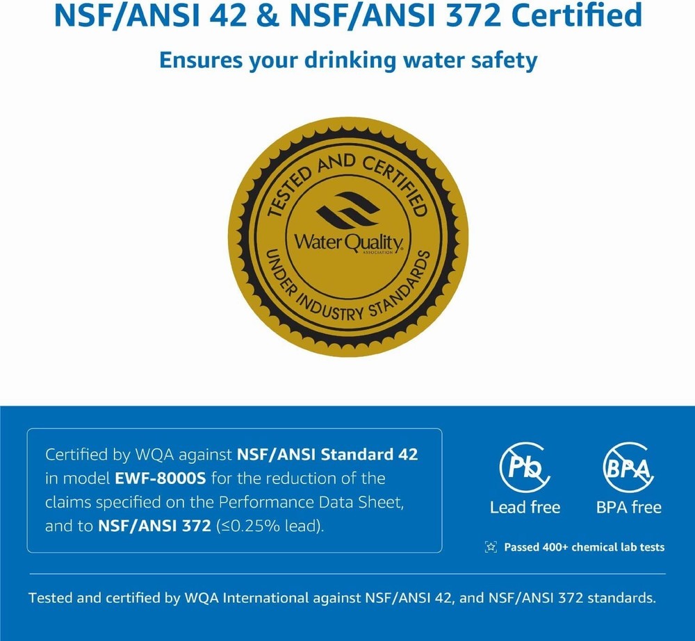 AQUA CREST 3US-PF01 Under Sink Water Filter，Pack of 6