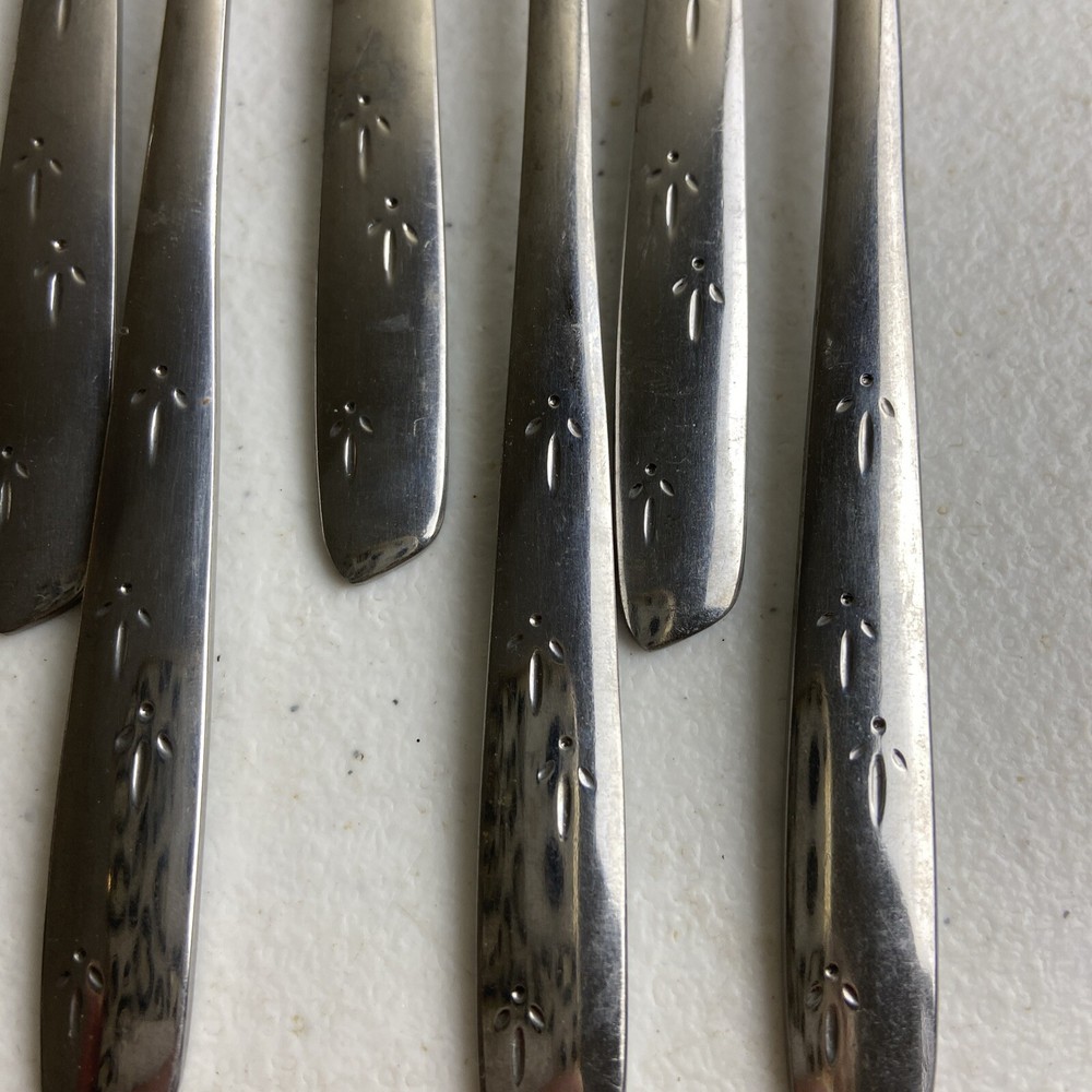 Oneida ASIAN ARROW Stainless Flatware Cocktail Forks MCM 8pc
