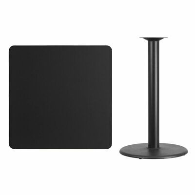 Bowery Hill 36" Square Restaurant Bar Table in Black