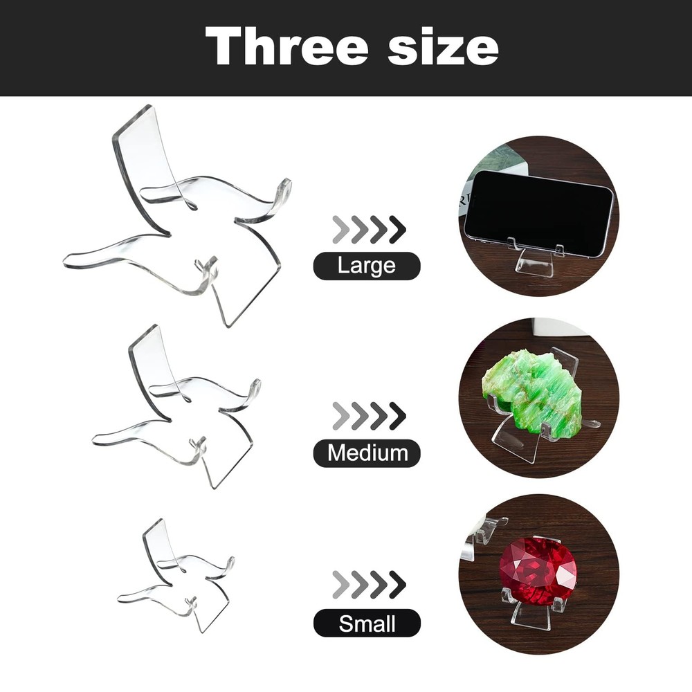 24 PCS Rock Display Stand - Small & Crystal Small, 24 Packs,