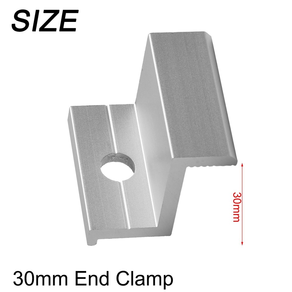 10 Pcs Aluminum Solar Panel End Clamps Mounting Hardware Kit PV Module Frame ...
