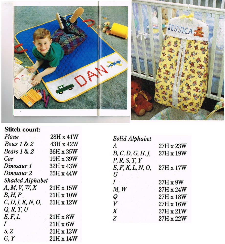 NAP MAT AND DIAPER STACKER  CROSS STITCH PATTERN ONLY  -  YD  SUP