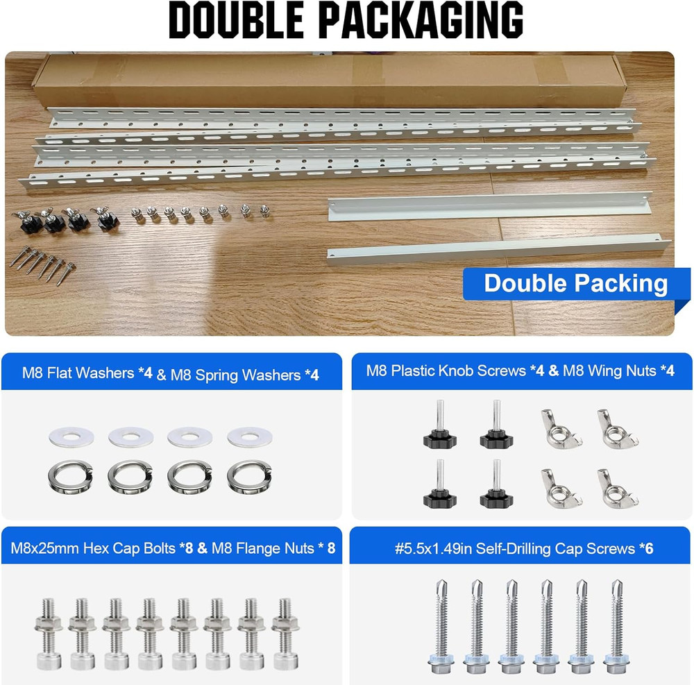 Upgraded 45In Solar Panel Mount Brackets, with Foldable Tilt Legs, Suitable for