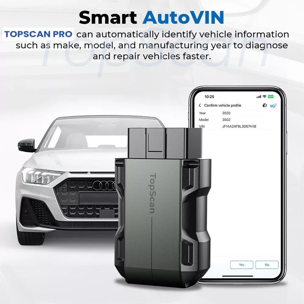 2025 TOPDON Topscan PRO OBD2 Scanner Code Reader Key Coding Diagnostic Wireless