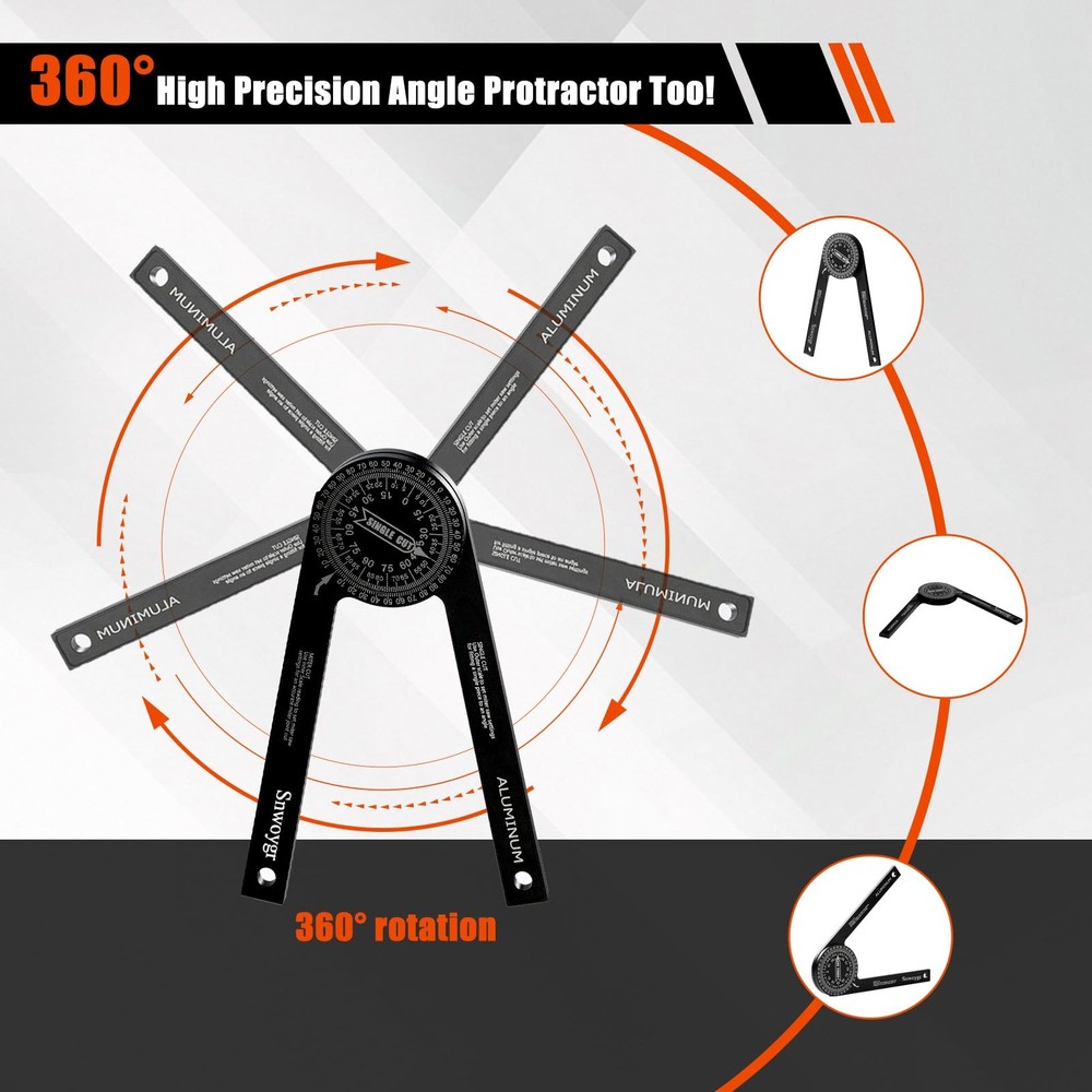7 Inch Aluminum Miter Saw Protractor, Upgraded High-Precision Angle...