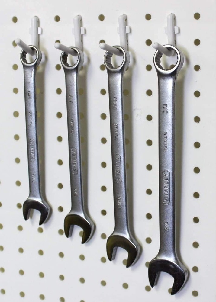 50 Pack White Heavy Duty J Style Pegboard Hooks for Garage & Workshop