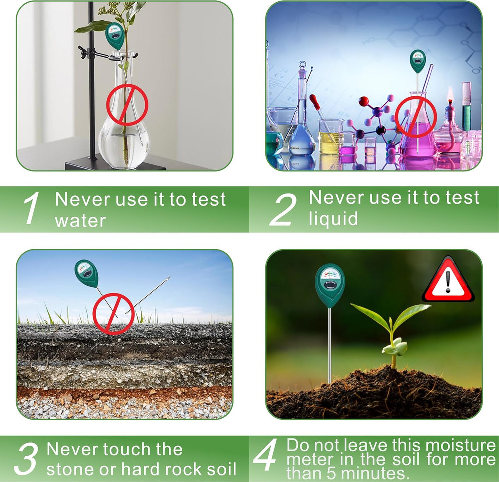 Soil Moisture Meter Sensor, Long Probe for Plants, 2 Pack