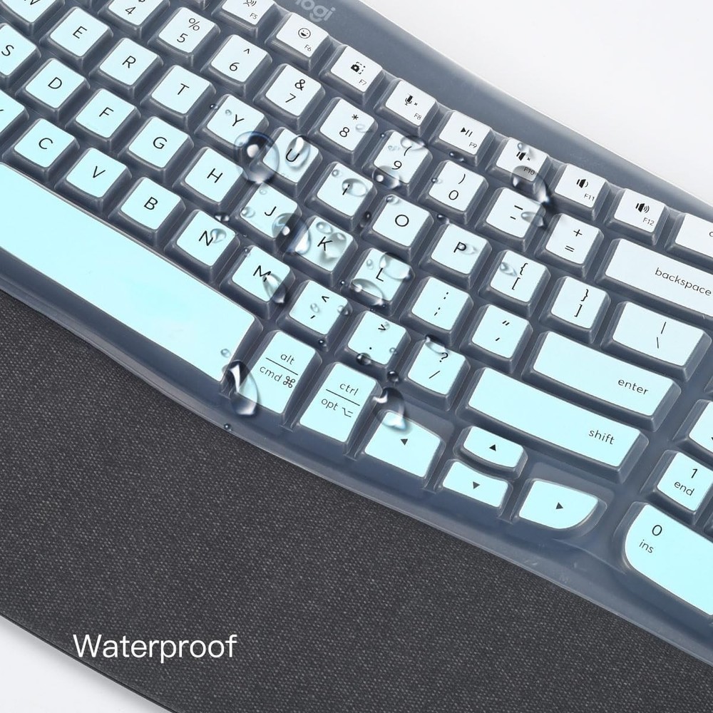 Silicone Keyboard Protector in Ombre Mint for Logitech Wave Keys MK670