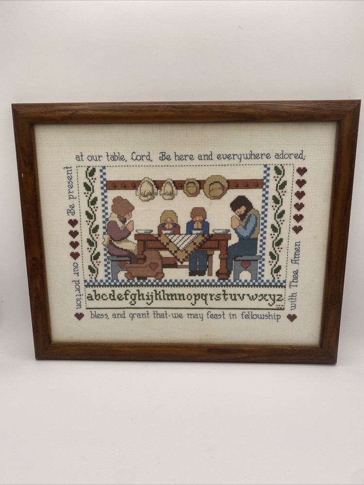 Framed Cross Stitch Finished Piece Prayer From Jeremiah Junction Pattern