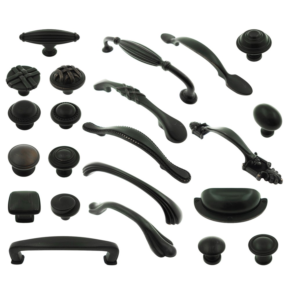Oil Rubbed Bronze Knob Pull Kitchen Cabinet Bin Cup Handles HardwareVanity