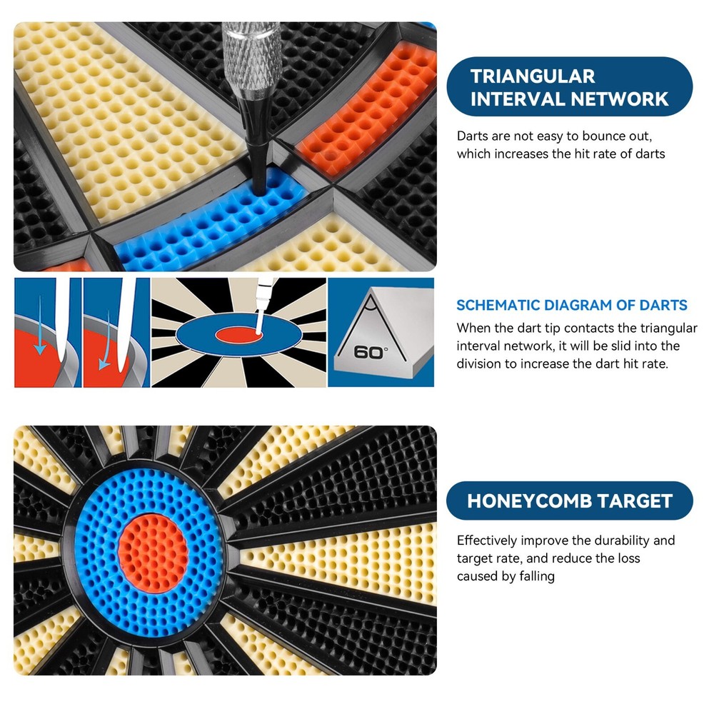 Cyeelife 18in Square Electronic Scoring Dartboard for Soft tip Darts Set